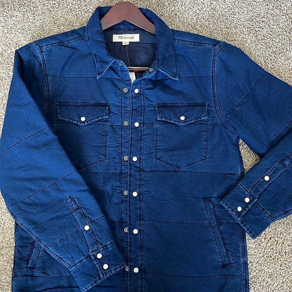 Madewell Blue Lightweight Shirt Jacket - Picture 2 of 6